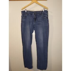 Kut from the Kloth Women's 16 Straight Jeans Medium Wash Stretch Denim